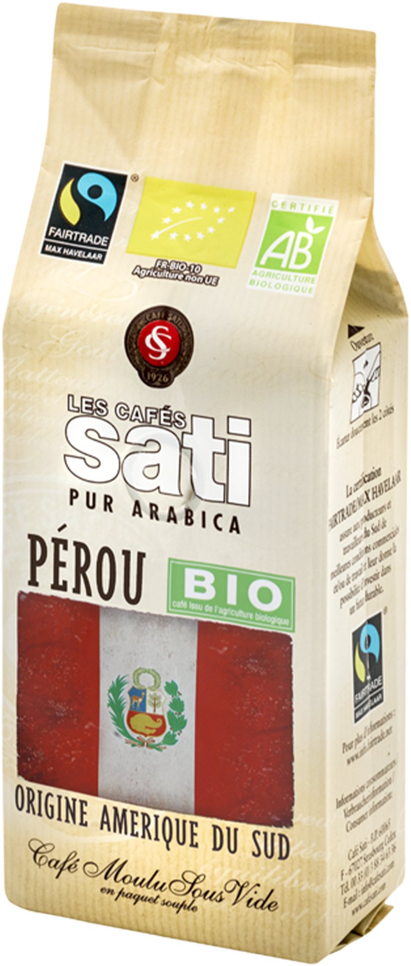 Café Sati Peru Bio Fairtrade mletá, 250 g