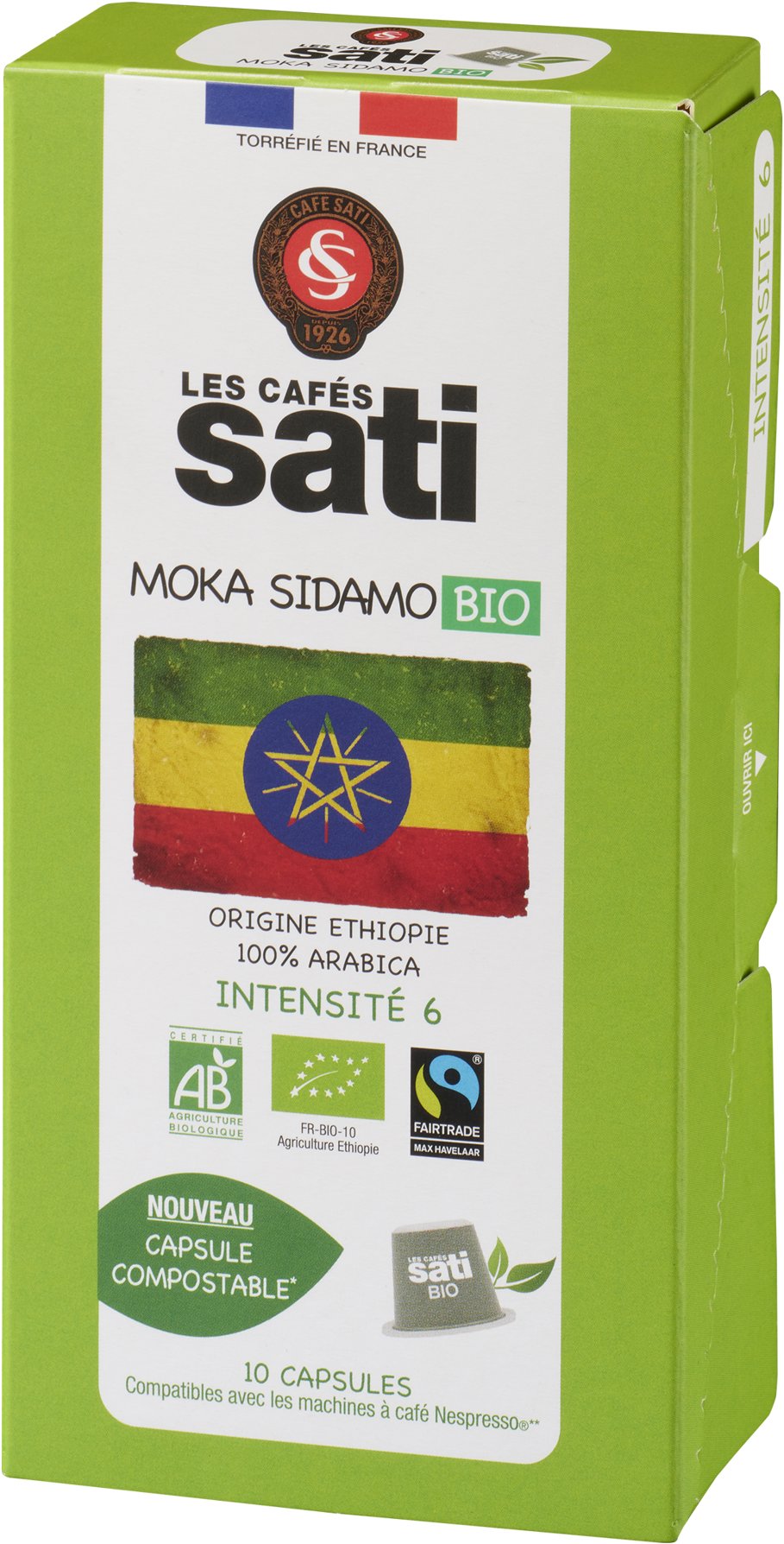 Café Sati Ethiopie Moka Bio Fairtrade 10 kapsúl