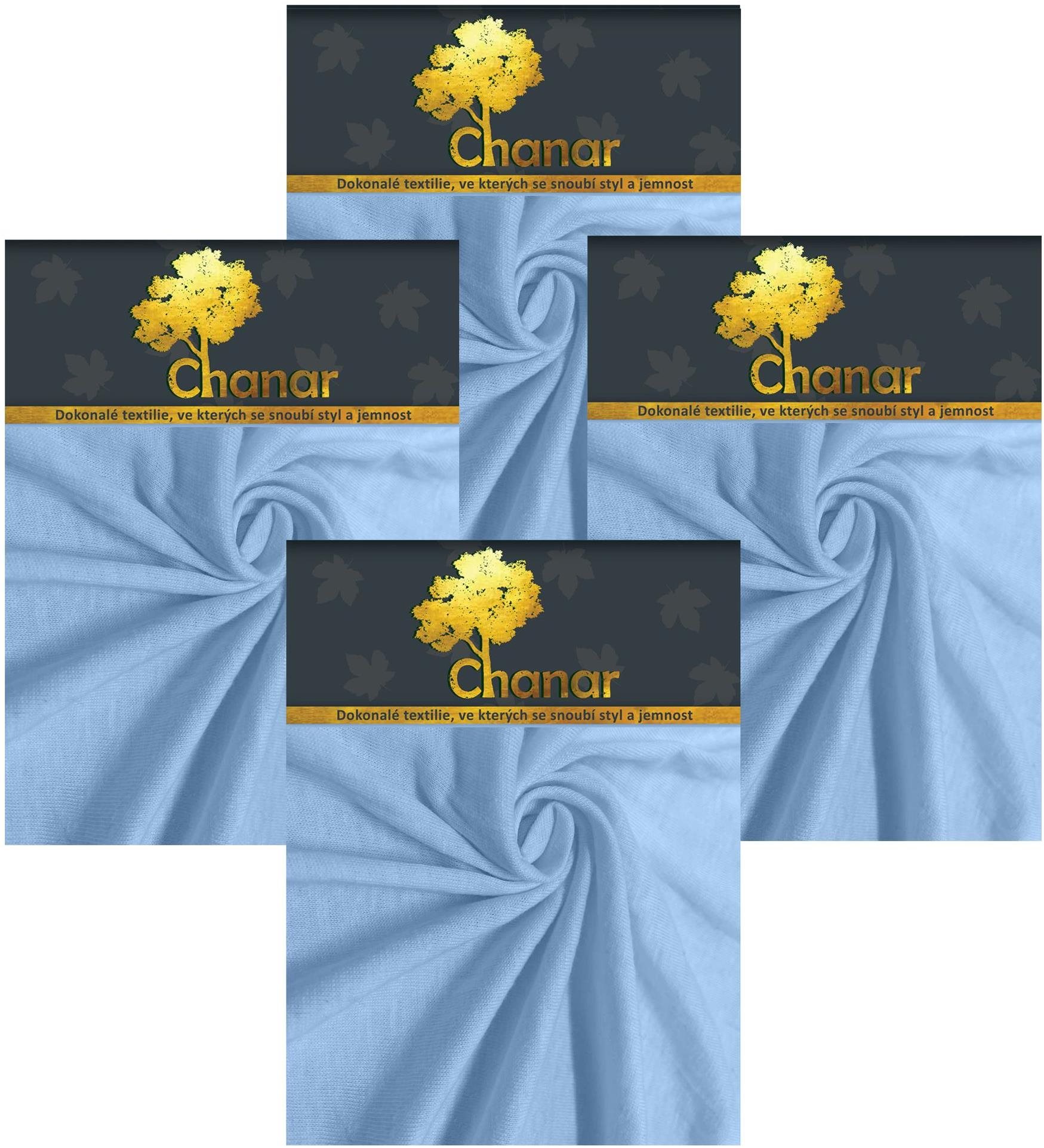 Chanar Plachta na posteľ Jersey Standard 90 × 200 cm, 4 ks, modrá