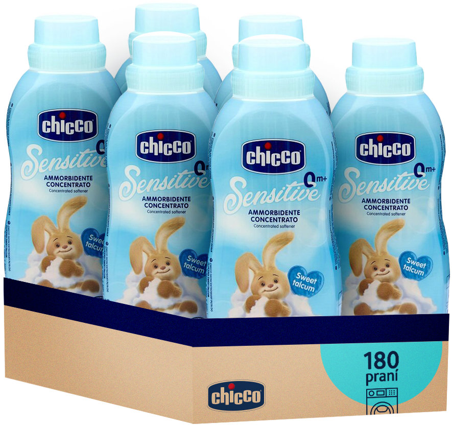 CHICCO 6× Aviváž koncentrovaná Sladký Púder 750 ml (6× 30 praní)