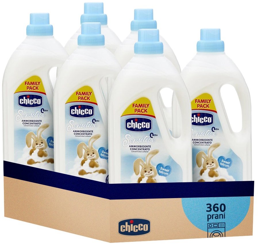 CHICCO 6× Aviváž koncentrovaná Sladký Púder 1,5 l (6 × 60 praní)