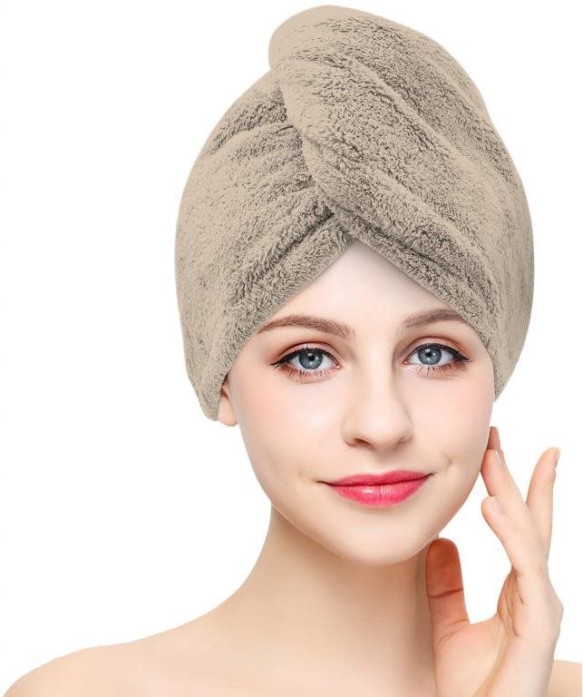 Kaptan Rýchloschnúci froté turban na vlasy, béžový