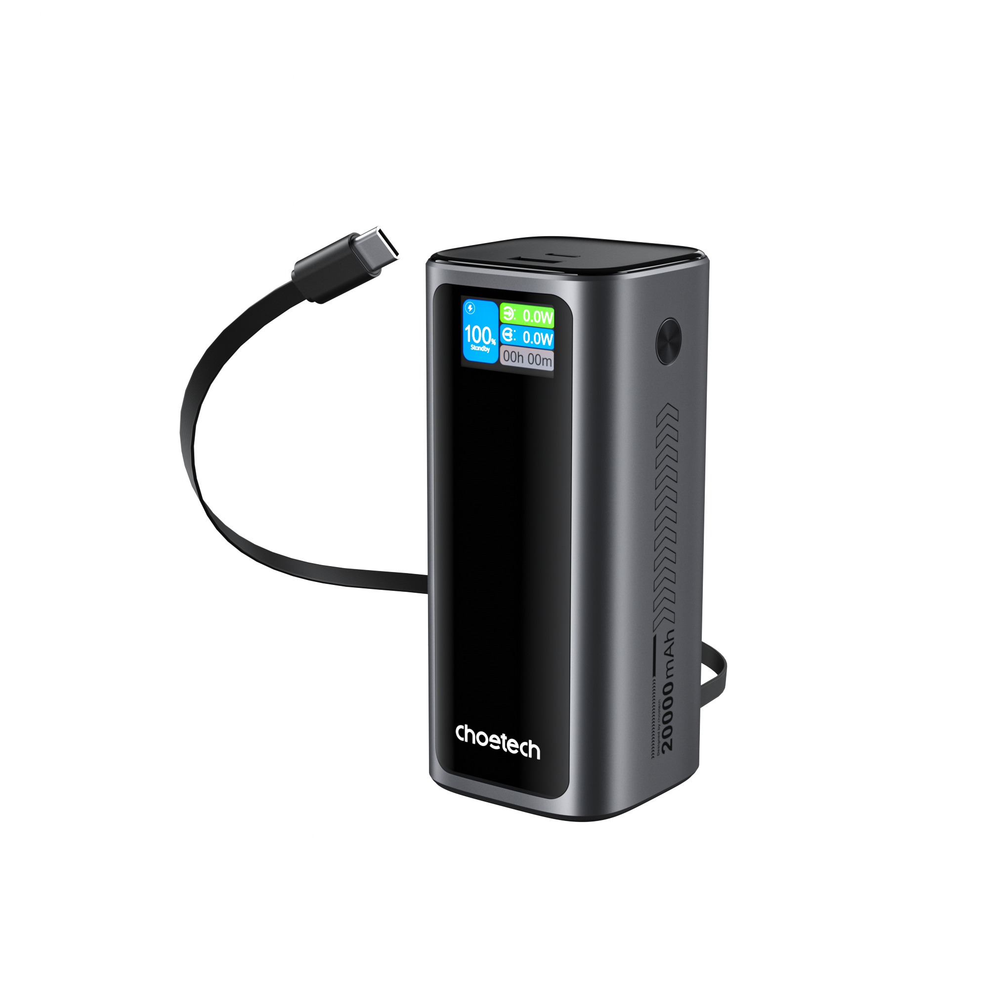 ChoeTech TFT 20000 mAh PD130W Power Bank with input/output cable