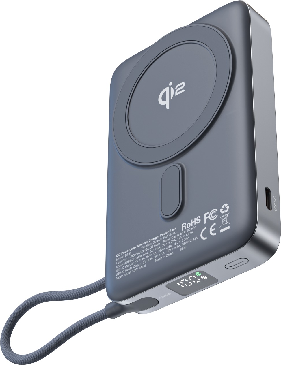 Choetech Qi2 Certified PD35W 10000 mAh Magnetic Power Bank