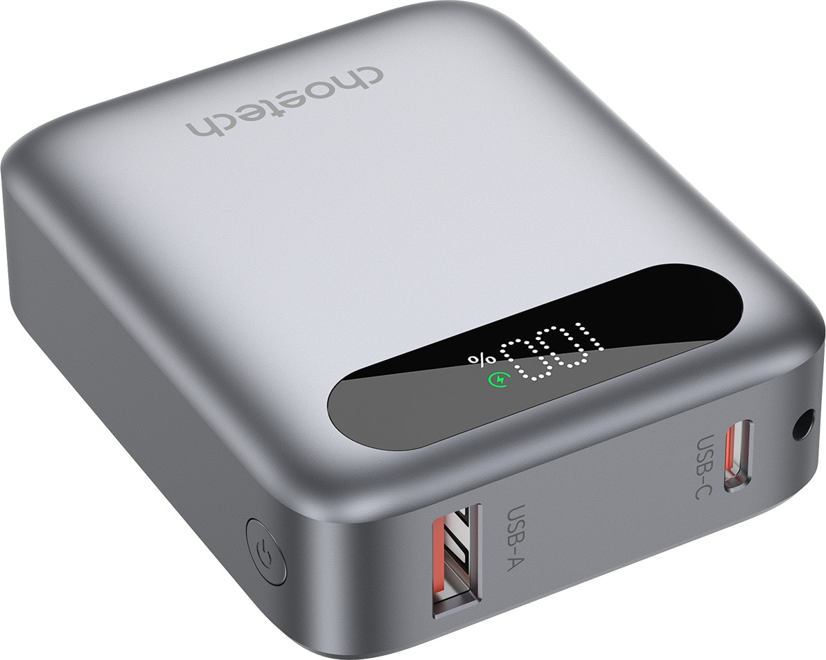 ChoeTech CCC Certified 10000 mAh mini Digital Power Bank-grey