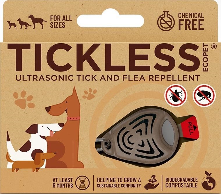 TICKLESS® EcoPET Ultrazvukový odpudzovač proti kliešťom pre psov hnedý