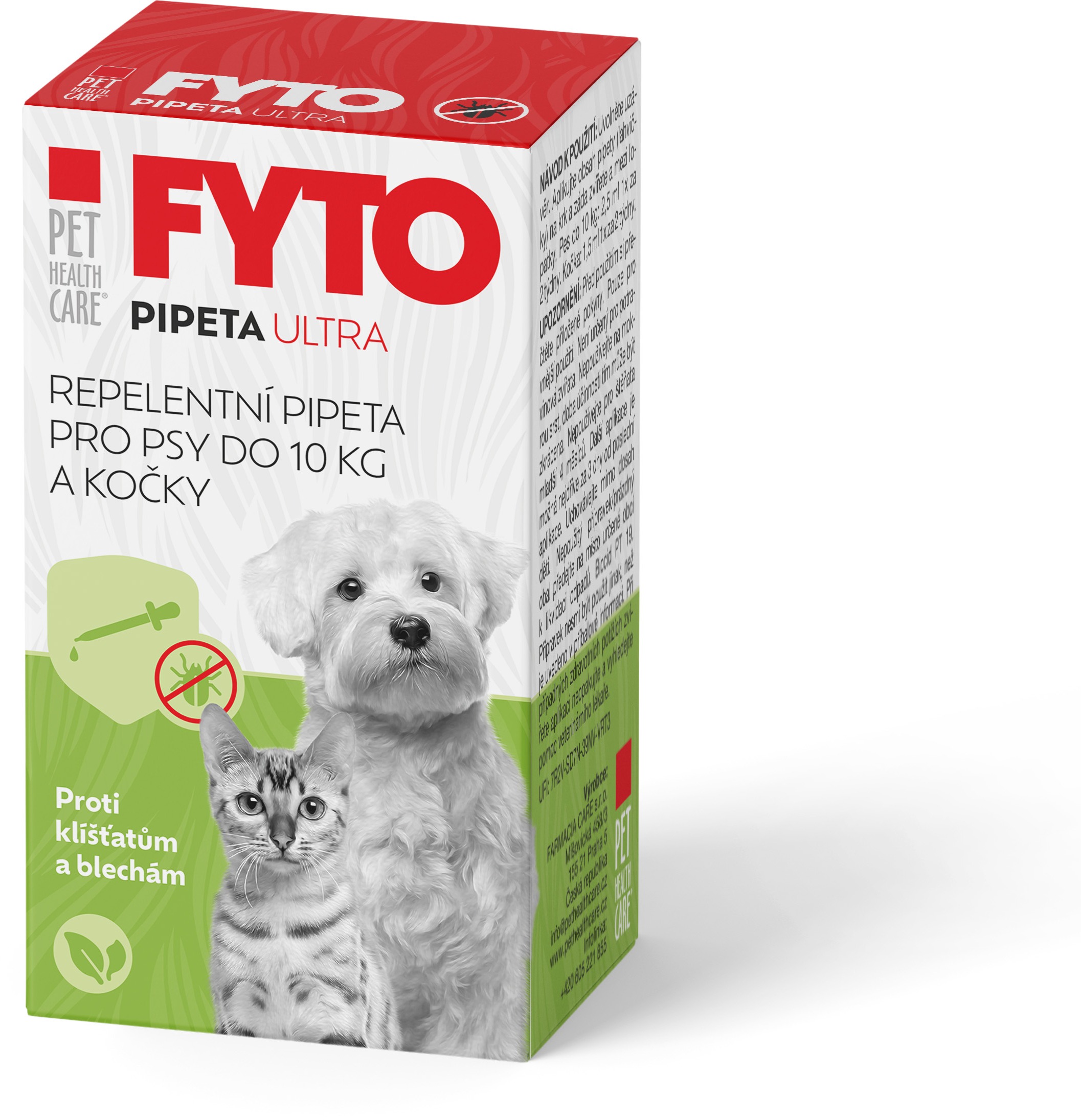 Pet Health Care Fyto pipeta Ultra pre psy do 10 kg a mačky, 1× 15 ml