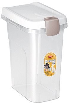 Stefanplast Pet food Container 33 × 22 × 41 cm 15 l biely/transparentný na 6 kg granúl