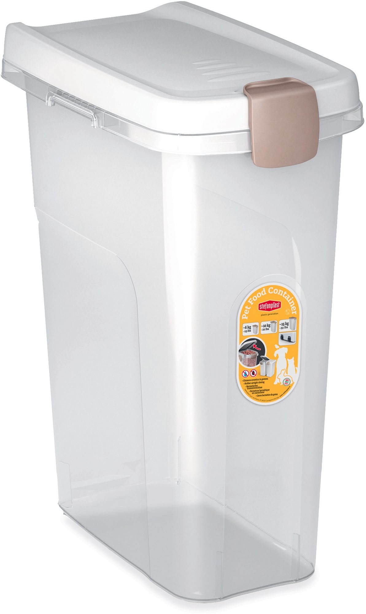Stefanplast Pet food Container transparentný 39 × 24 × 51 cm 25 l na 10 kg