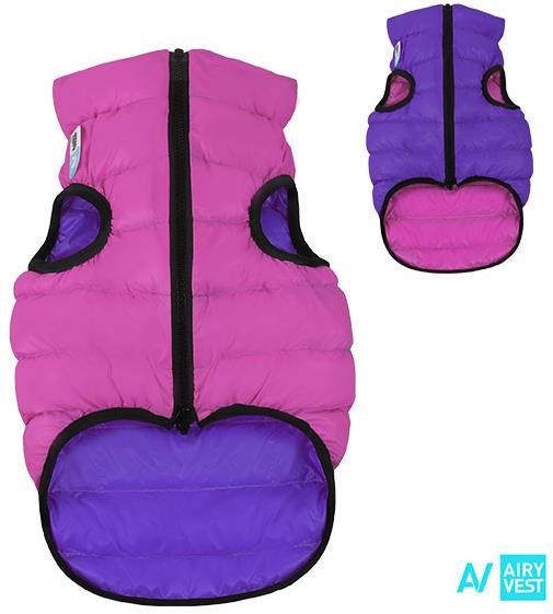 AiryVest bunda pre psov ružová/fialová XS 30
