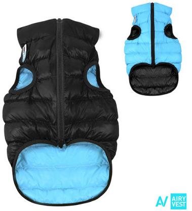 AiryVest bunda pre psov čierna/modrá XS 25