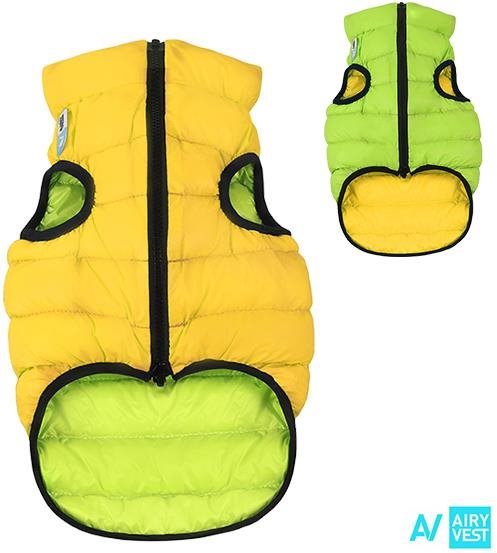 AiryVest bunda pre psov žltá/zelená M 40