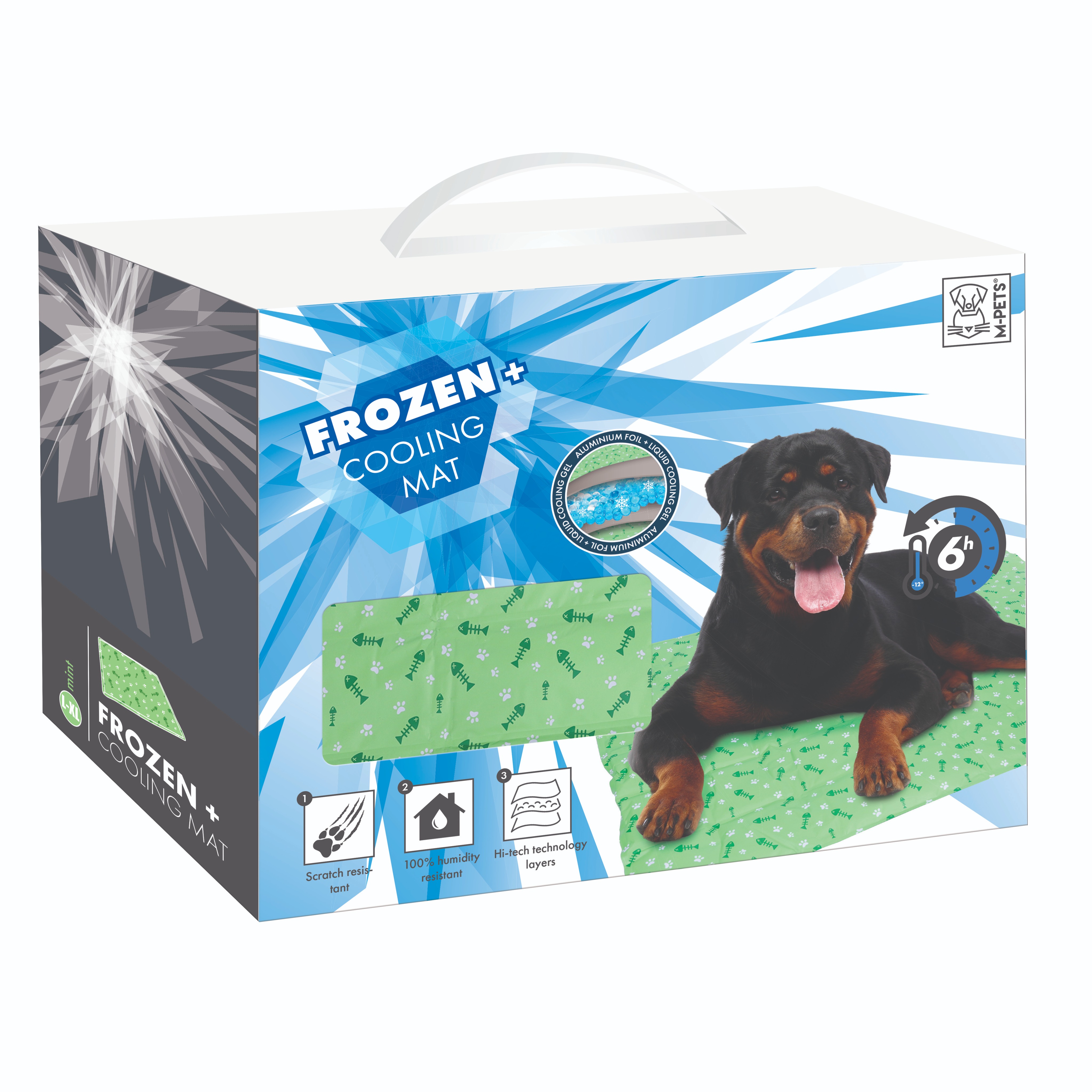 M-Pets FROZEN+ Chladiaca podložka 60 × 90 cm zelená
