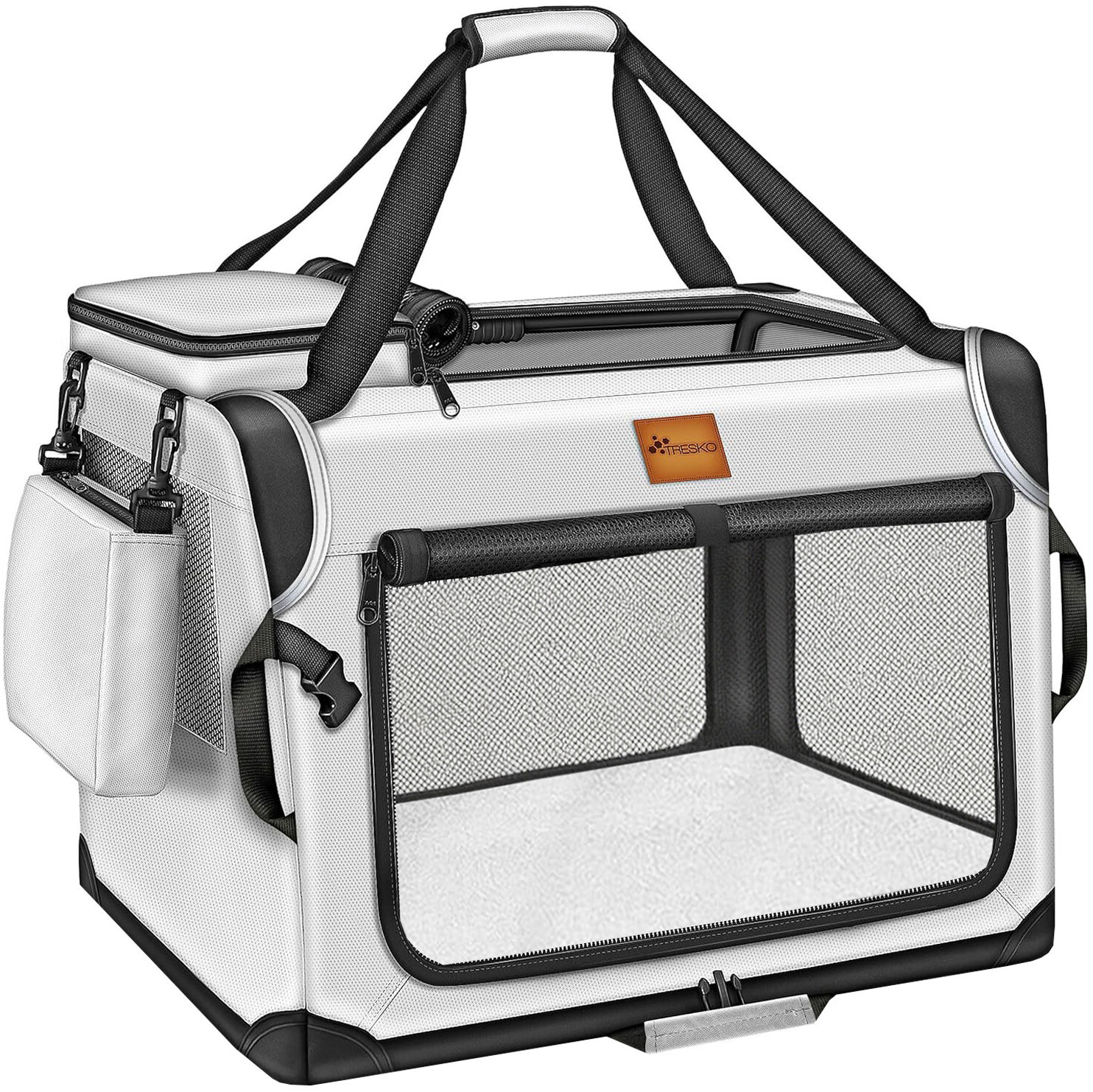 Tresko Prepravka pre psov a mačky 70 × 52 × 52 cm, svetlosivá