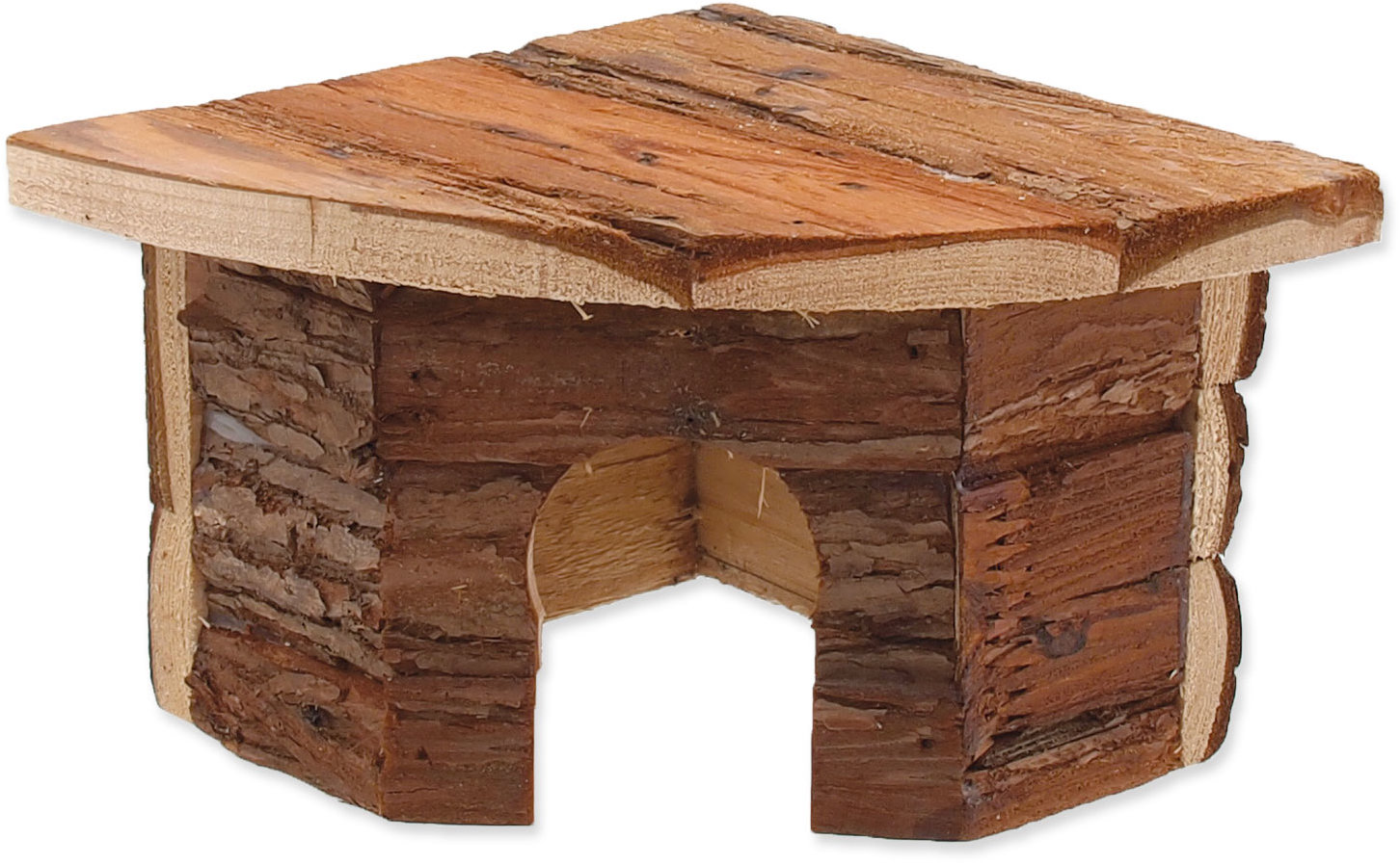 Small Animals Rohový drevený s kôrou 16 × 16 × 11 cm