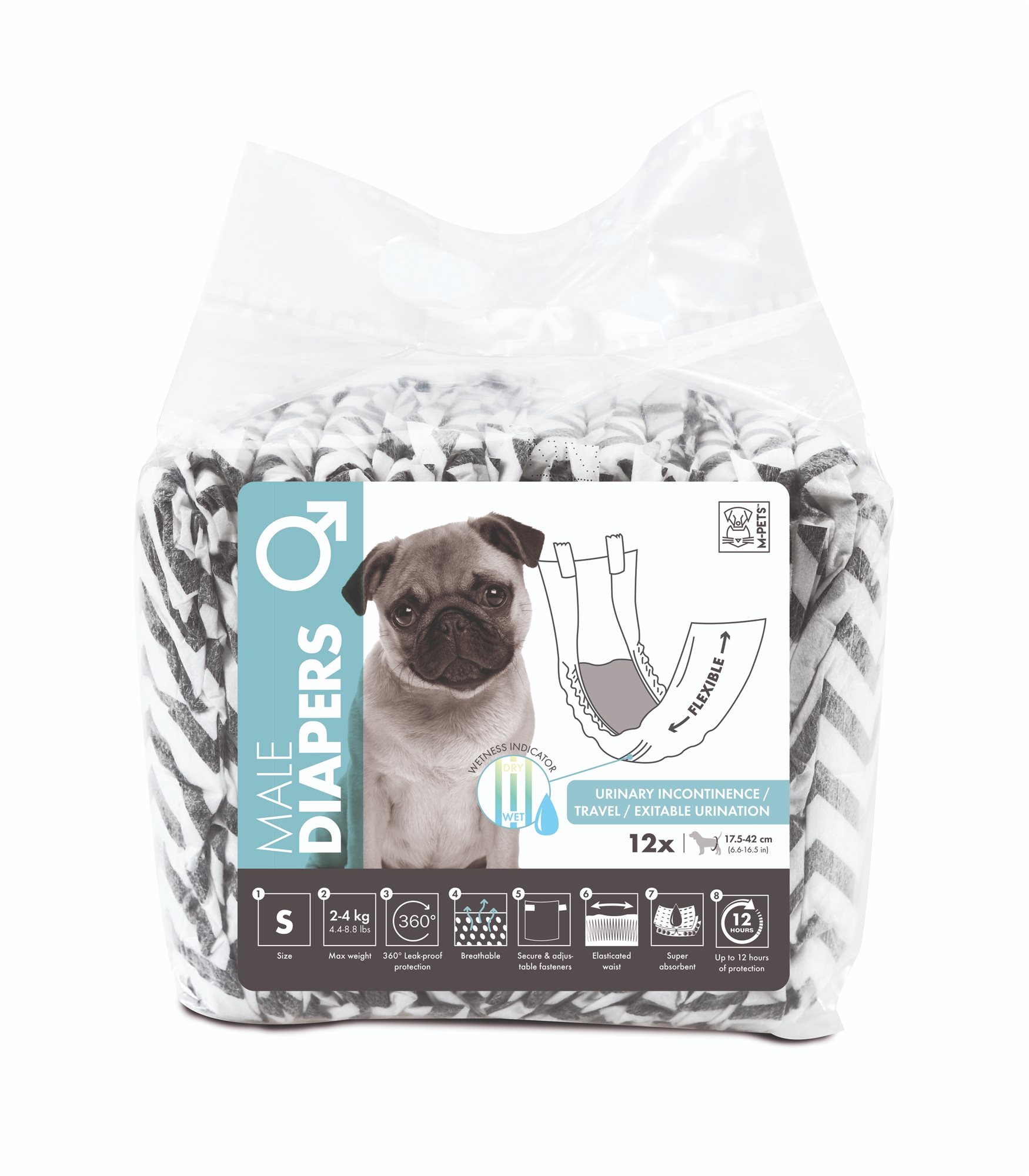 M-Pets Jednorazové plienky pre psích samcov S 12 ks