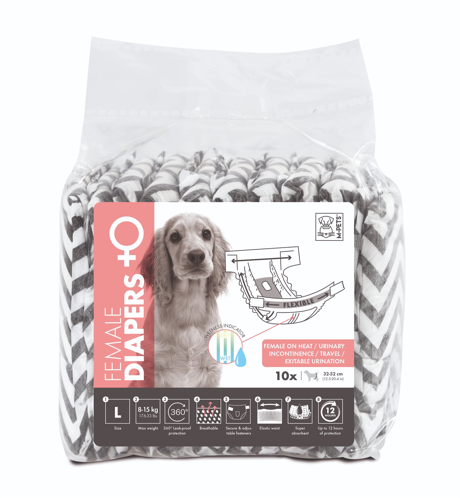 M-Pets Jednorazové plienky pre sučky L 10 ks