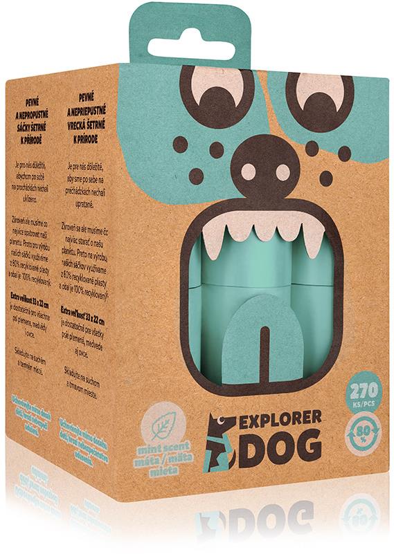 Explorer Dog Recyklované vrecká na psie exkrementy s vôňou mäty 270 ks