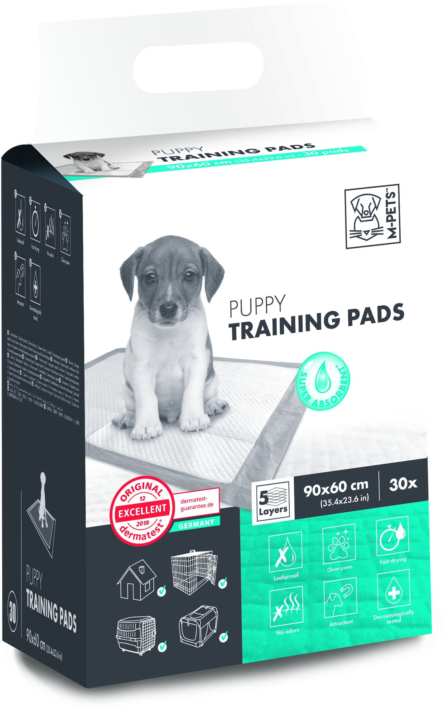 M-Pets Podložky pre šteňatá 90 × 60 cm 30 ks