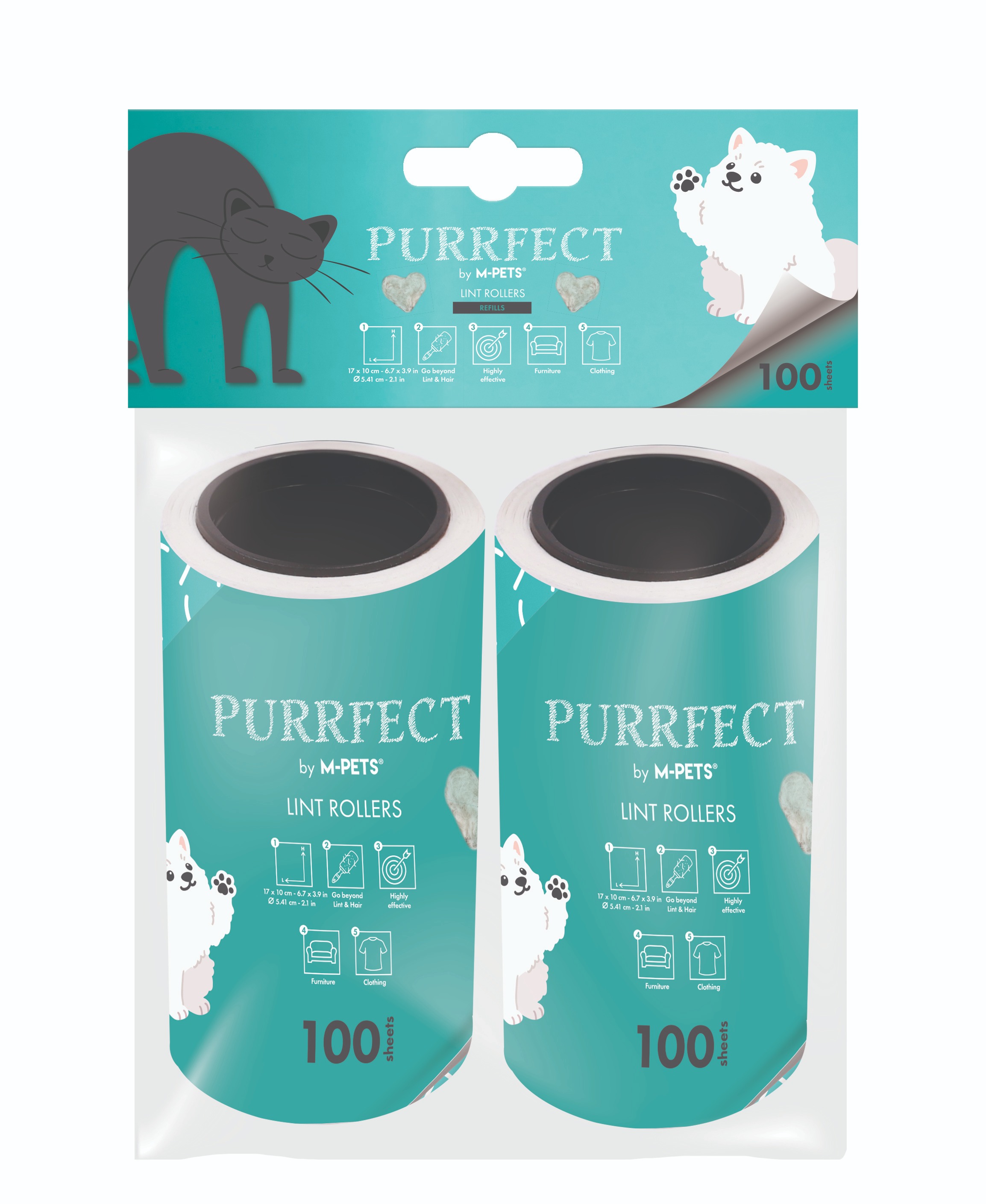 M-Pets PURRFECT náhradné valčeky 2× 100 útržkov
