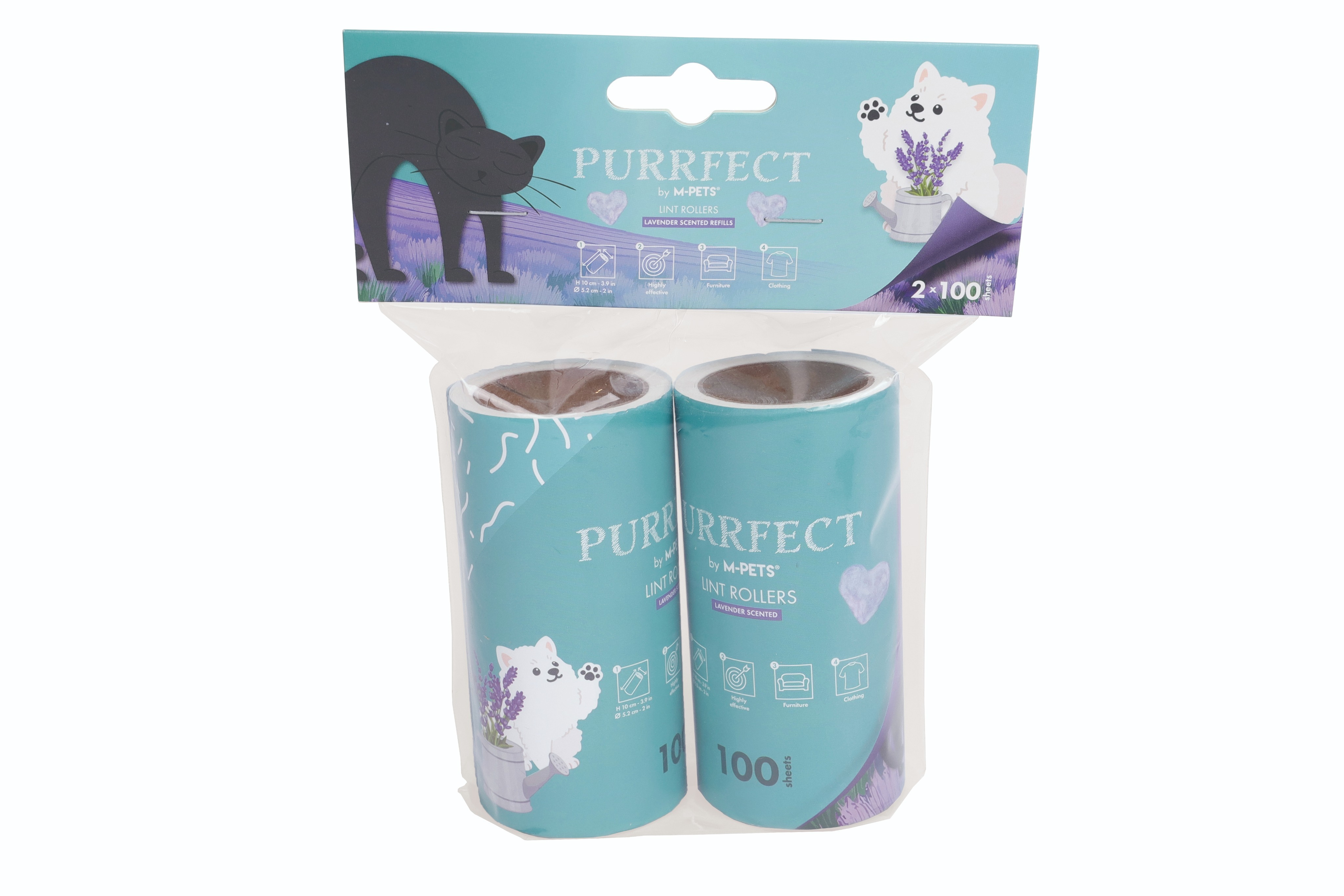 M-Pets PURRFECT náhradné valčeky 2× 100 útržkov s vôňou levandule