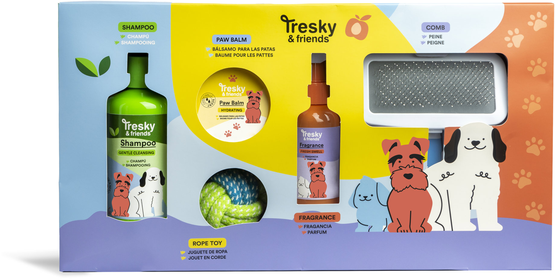 Tresky & friends Deluxe darčeková sada kozmetiky a doplnkov pre domácich maznáčikov, 5 ks