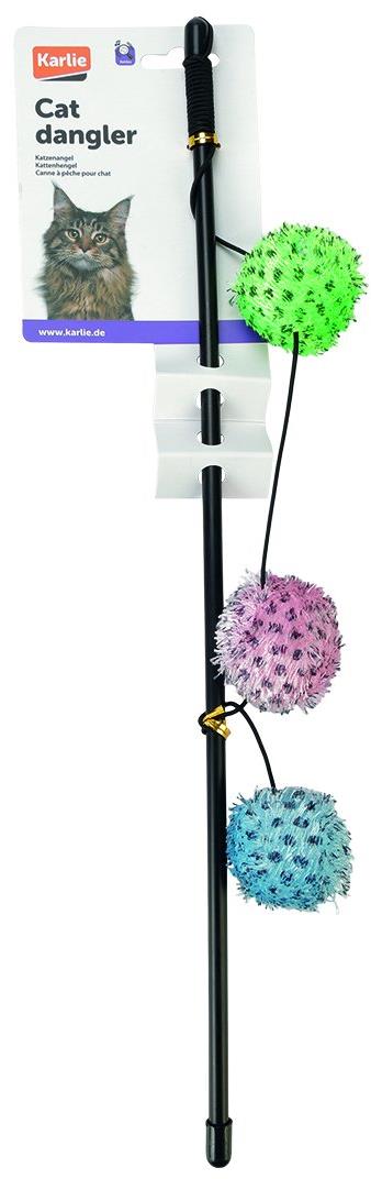 Karlie Škádlitko s troma chlpatými loptičkami, zvončekom a catnipom 50 cm