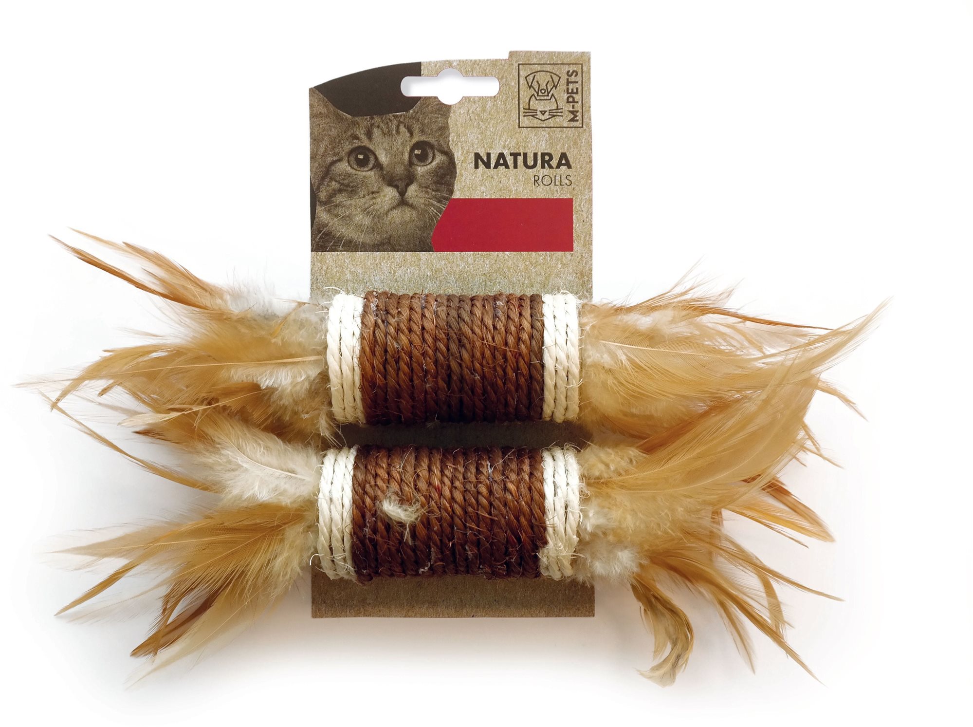 M-Pets Natura rolls válčeky s pierkami 24 × 4,5 cm