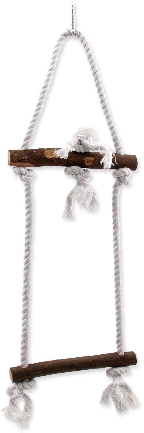 Bird Jewell hračka závesná drevo + povraz 15 × 50 cm
