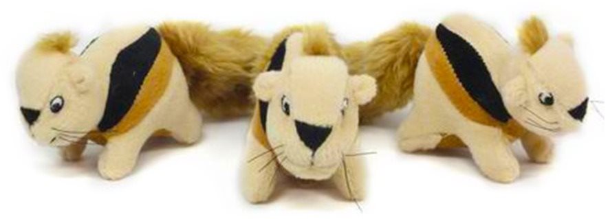 Outward Hound Plyšové veveričky 3 ks hračka pre malých psov