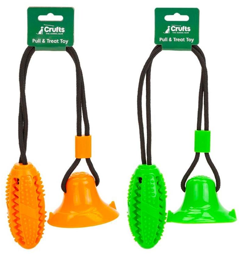 Crufts Ťahacia lopta na maškrty z TPR – mix farieb