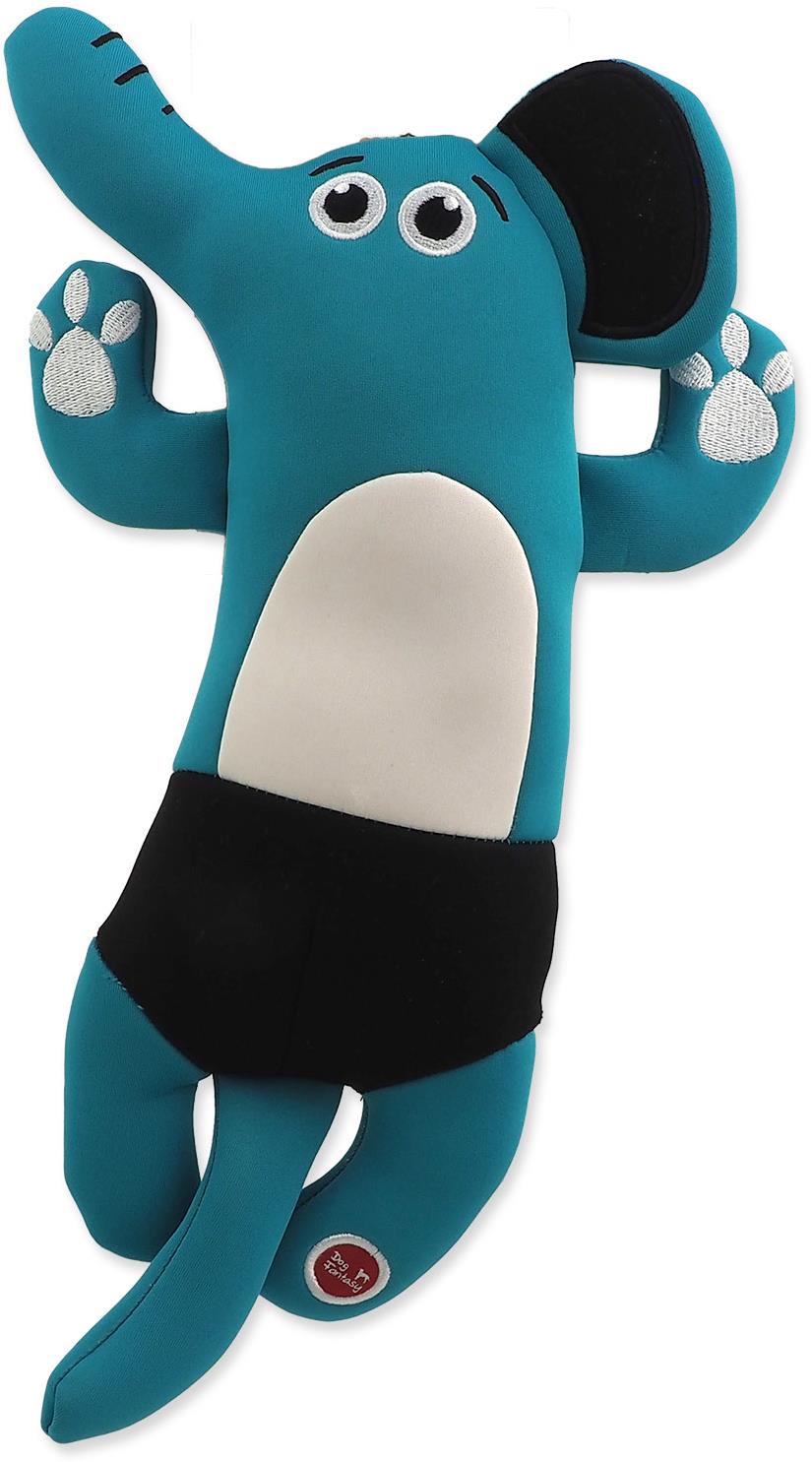 Dog Fantasy Water Float slon pískací a plávajúci, tyrkysový 34 cm