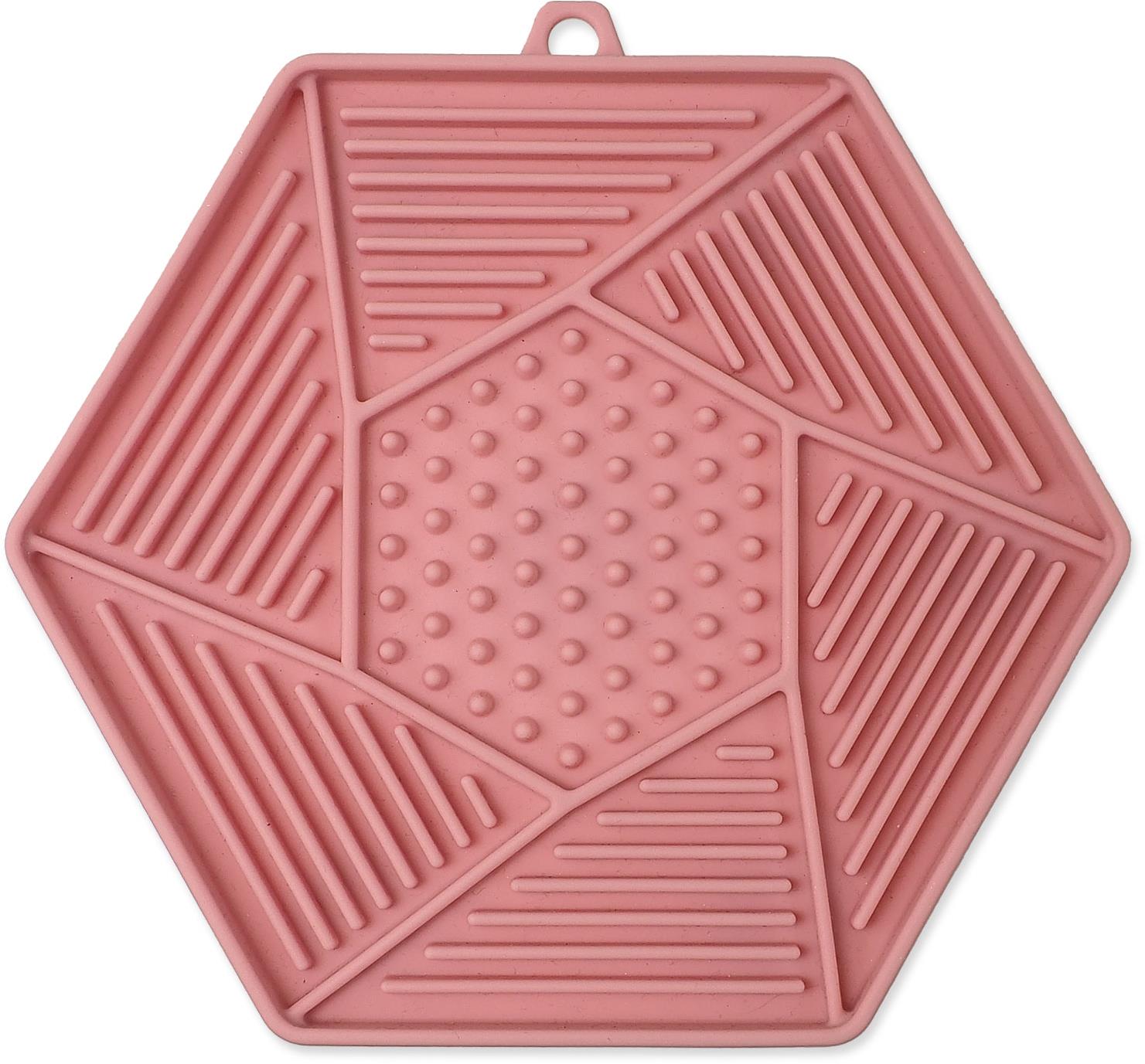 Epic Pet Lick & Snack hexagón svetloružový 17 × 15 cm