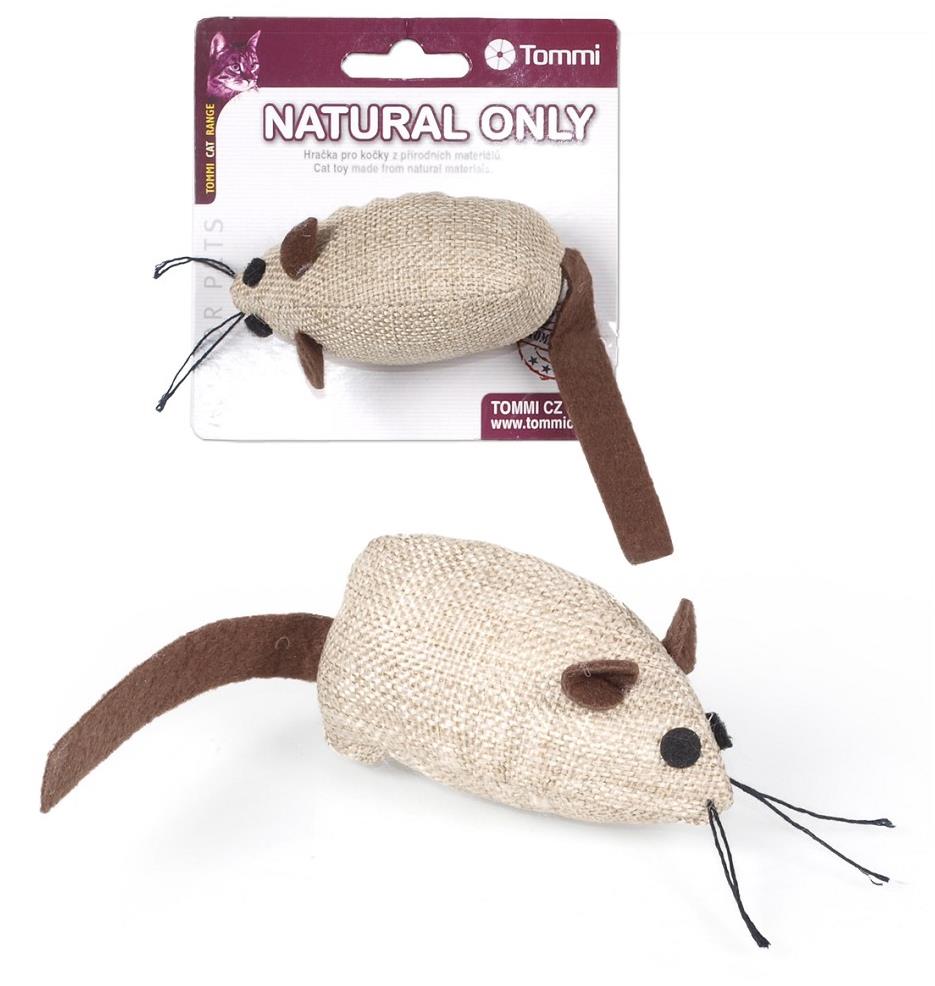 Tommi Natural Only Myš hnedá s hnedým chvostíkom 8 cm