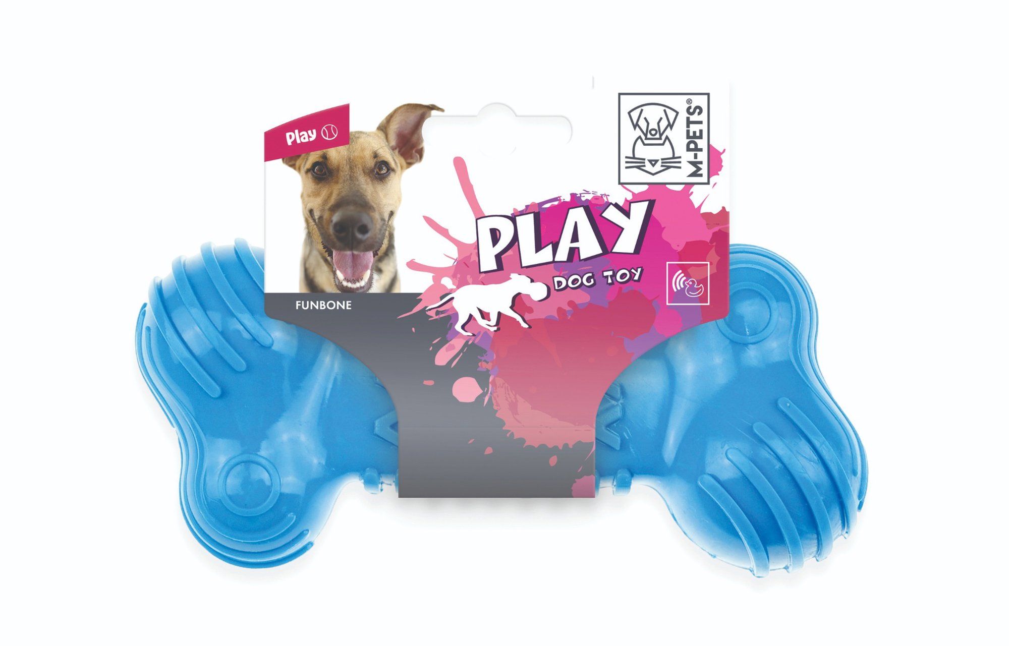 M-Pets FUNBONE psia kosť na hryzenie modrá 18 × 8 × 5 cm