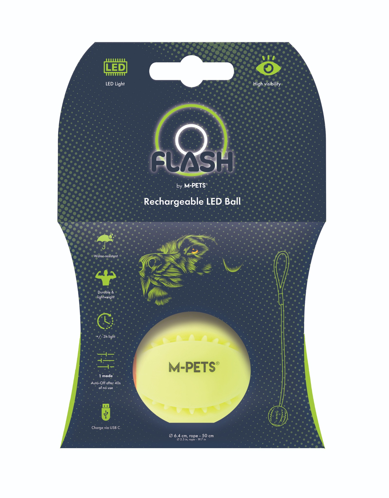 M-Pets FLASH LED svietiaca loptička