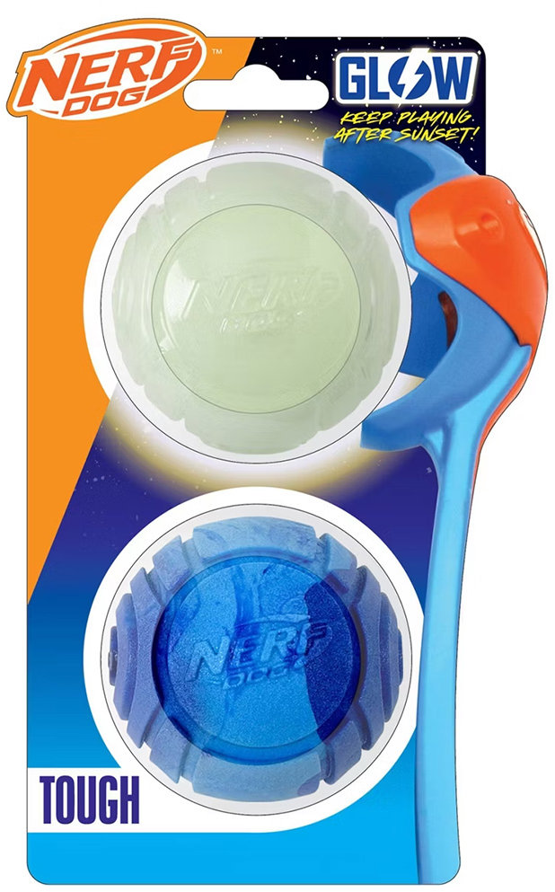 Nerf Dog Darčeková sada – svietiaca loptička Lightning 6,5 a Sonic loptička s vôňou arašidového masl