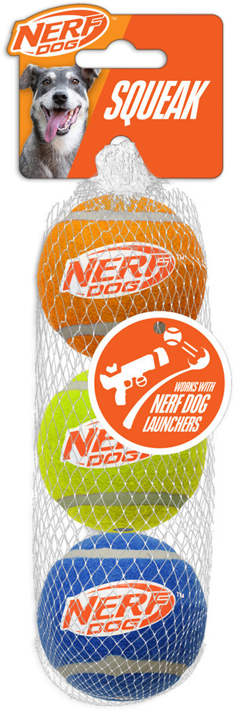 Nerf Dog 3 ks pískacích tenisových loptičiek 6,5 cm