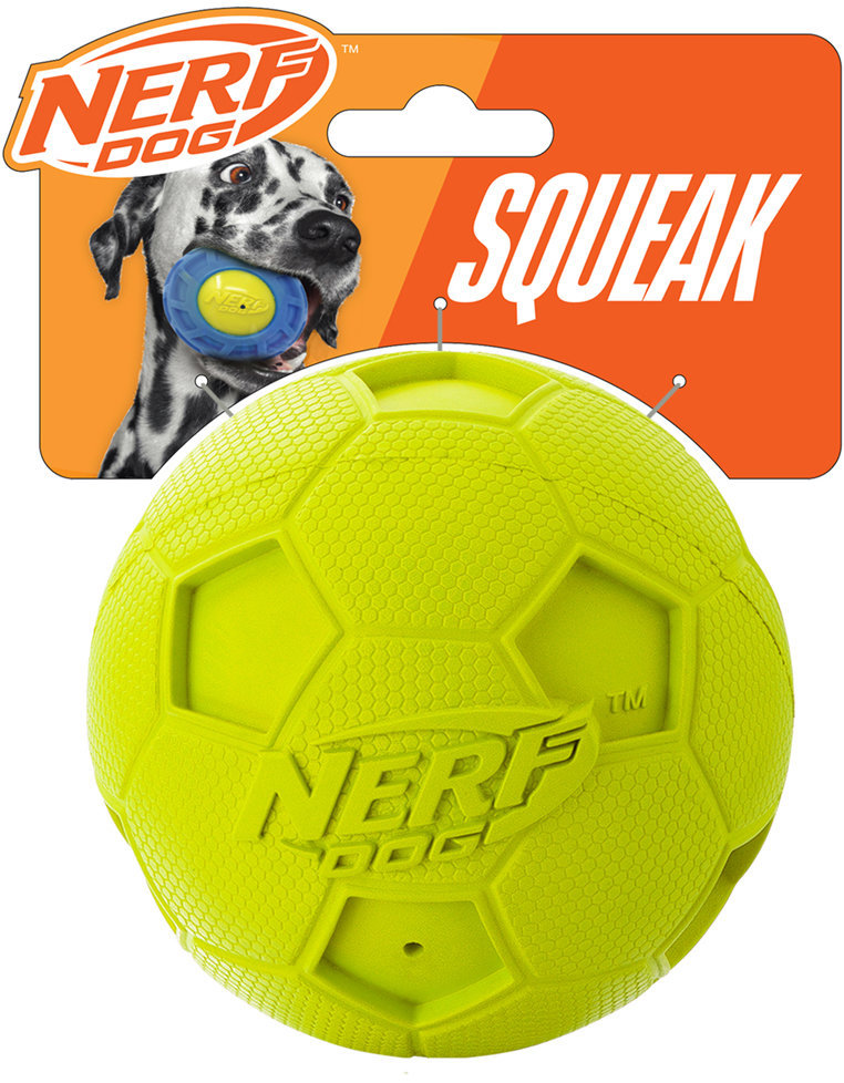 Nerf Dog Gumová pískacia futbalová lopta 10 cm