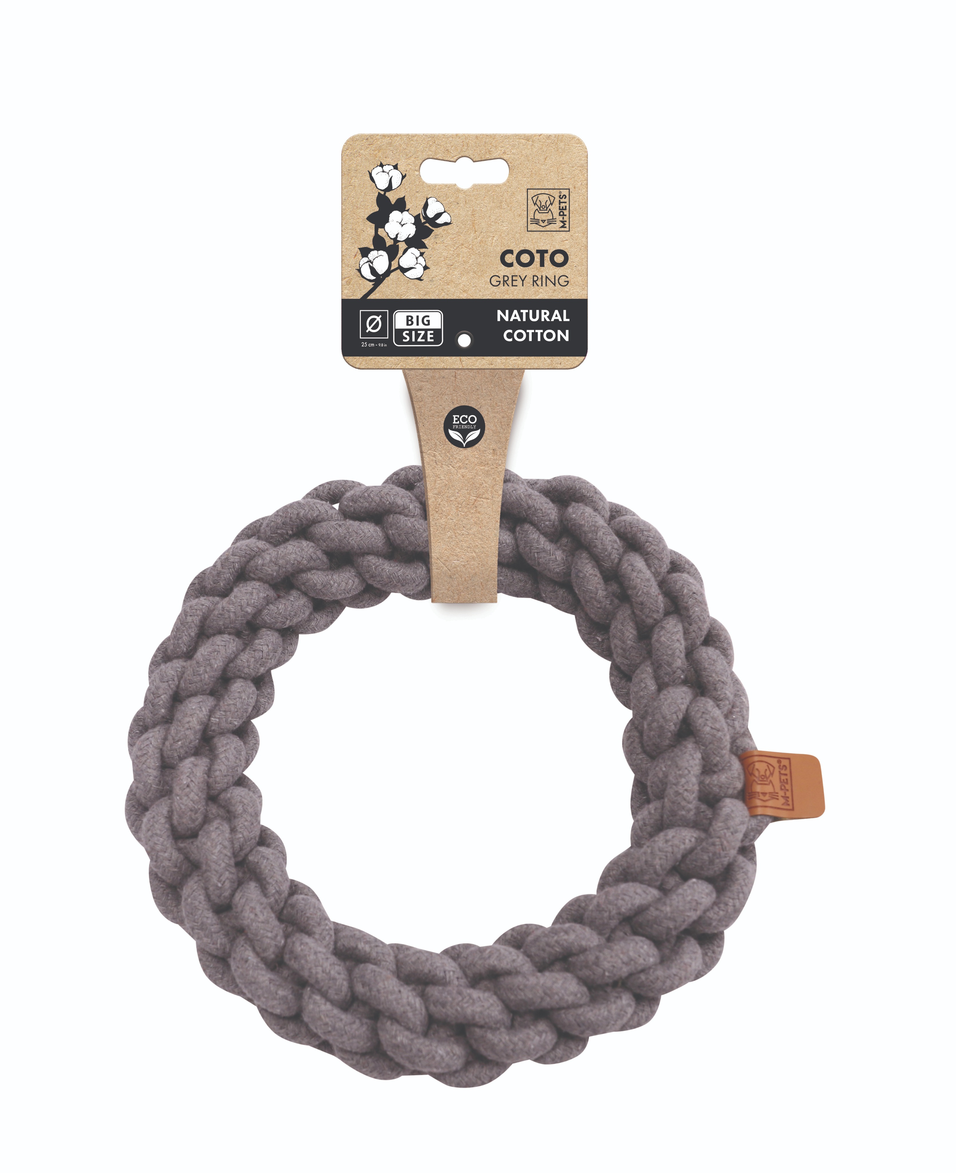 M-Pets COTO Kruh preťahovací bavlnený sivý 25 cm