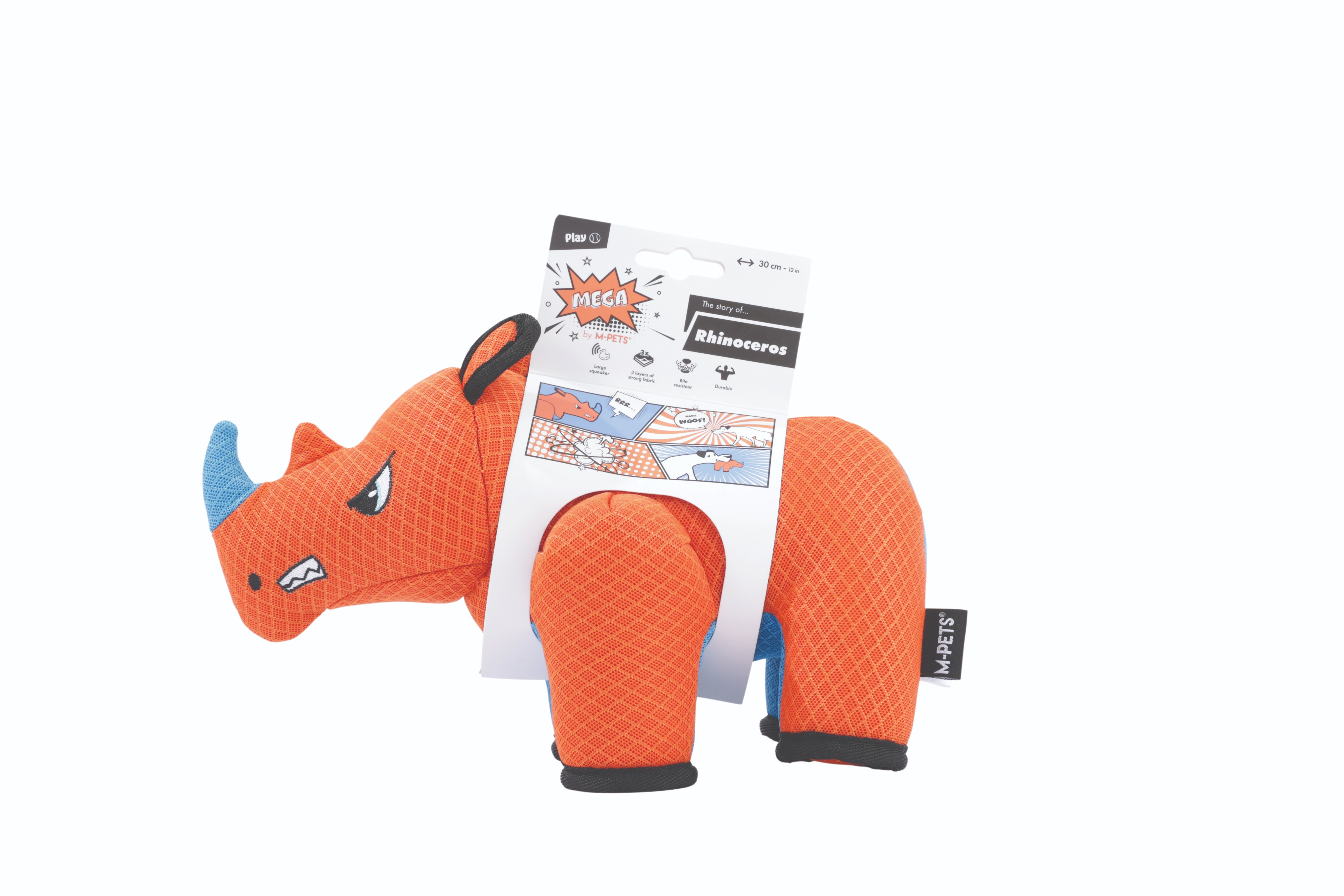 M-Pets MEGA psia hračka Nosorožec 30 × 15 × 21 cm