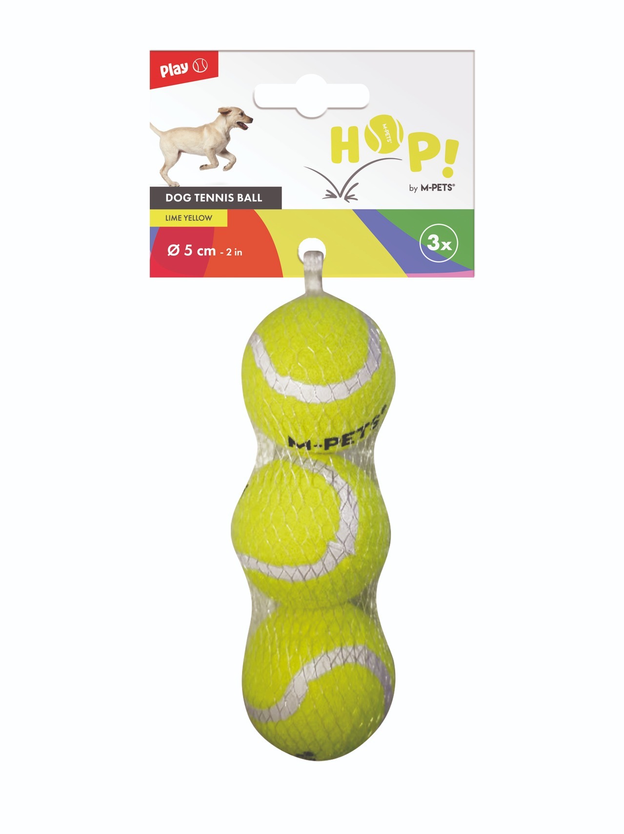 M-Pets HOP Tenisová loptička žltá 3 ks 5 cm