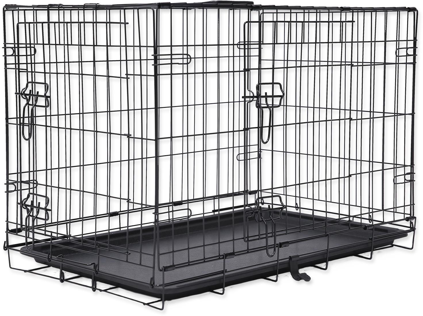 Dog Fantasy Klietka skladacia M, s dvoma dverami, rozmer 75 × 46 × 53 cm