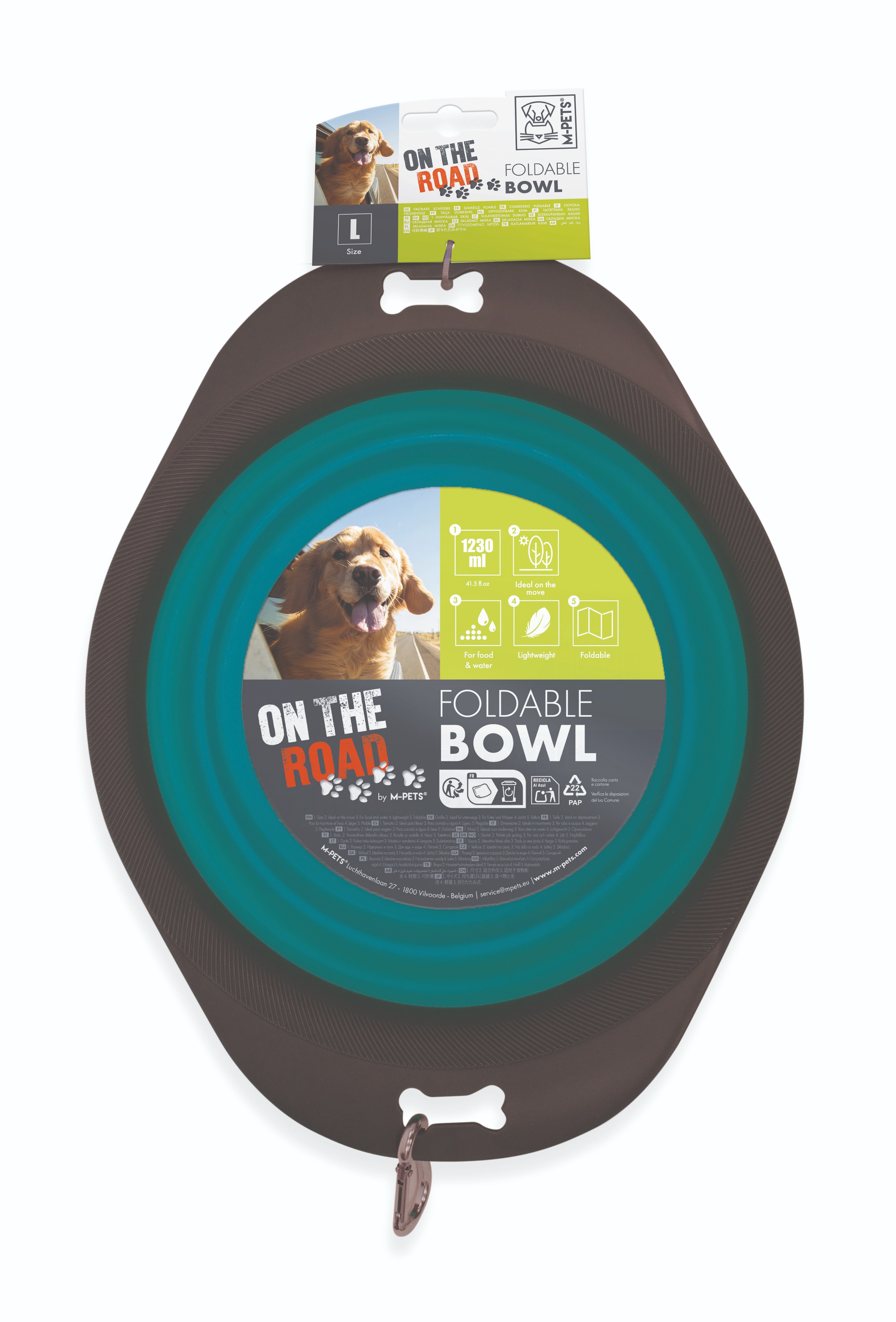 ON THE ROAD Foldable bowl L – 30 × 23 × 7,4 cm – 1230 ml