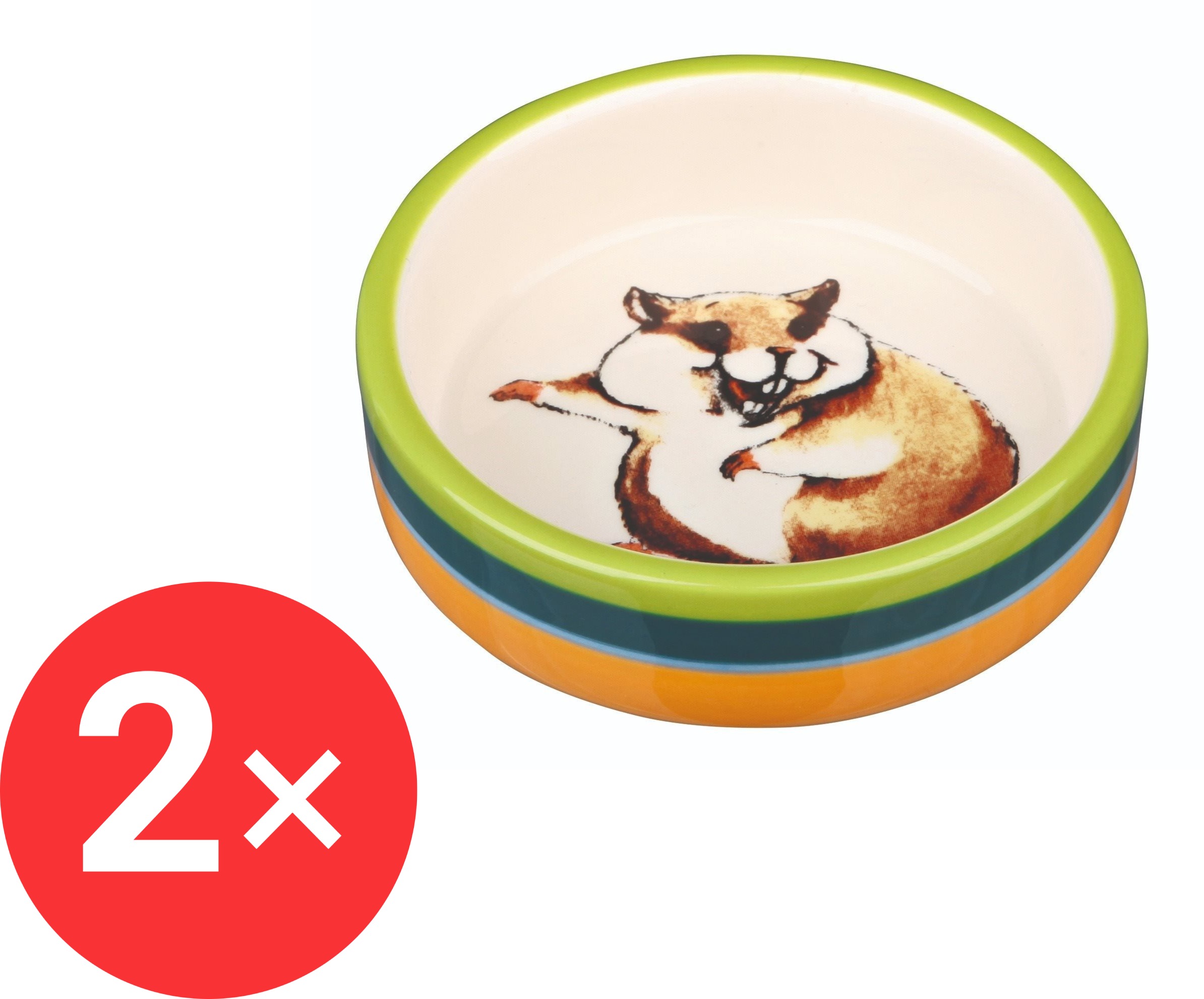 Trixie Miska keramická s motívom škrečka 80 ml/8 cm 2 ks