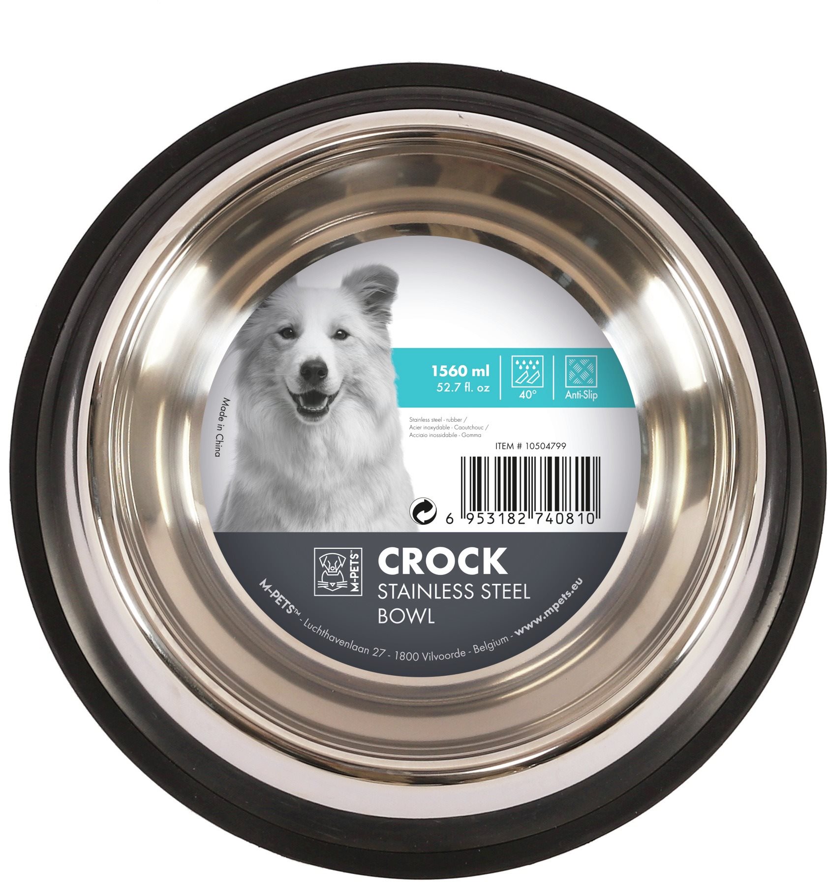 M-Pets Crock NEW Miska nehrdzavejúca s gumou XL 1,56 l