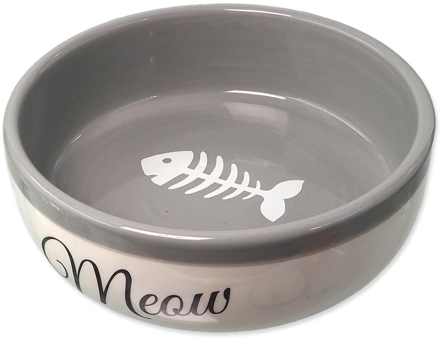 Magic Cat Keramická miska biela/sivá Meow 170 ml