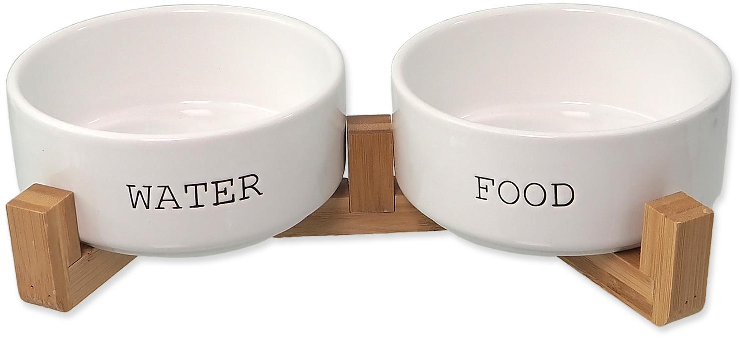 Dog Fantasy Sada misiek so stojanom, biele 400 ml