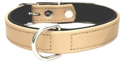 Cobbys Pet Obojok z brúsenej pravej kože podšitý pravou čiernou kožou hnedý 30 cm × 2 cm