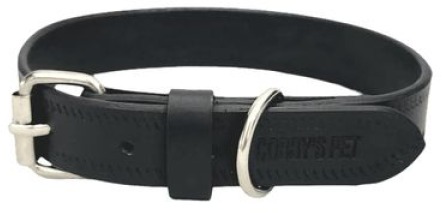 Cobbys Pet Obojok z pravej kože čierny 35 cm × 2,5 cm
